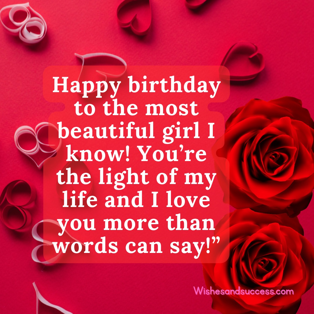 Romantic Birthday Wishes for Your Girlfriend